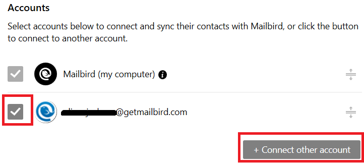 mailbird contacts not syncing