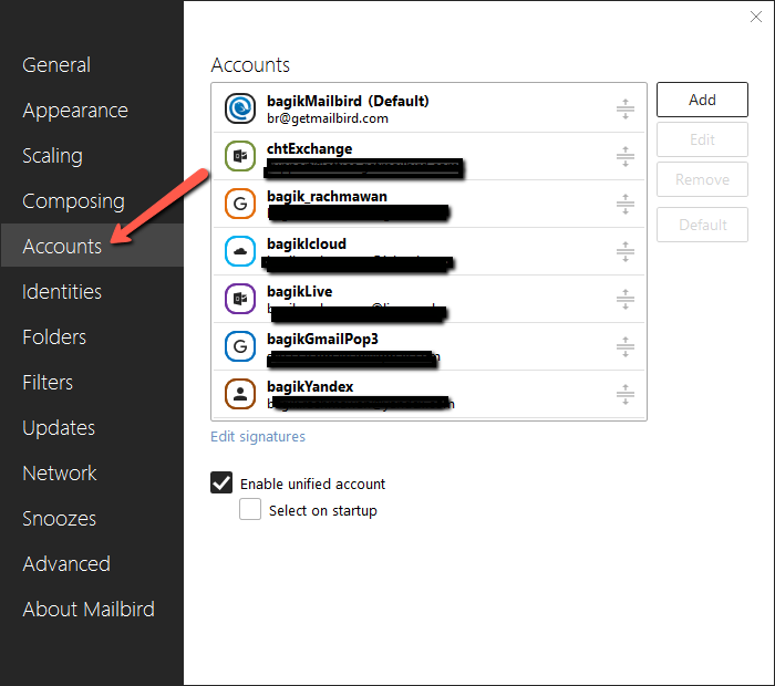 how to set up.a pop3 account in.mailbird