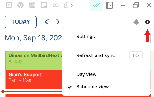 show date in mailbird message