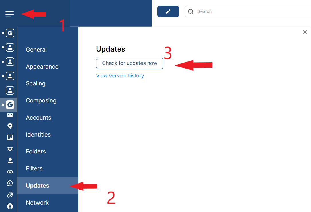 setting up webmain on mailbird