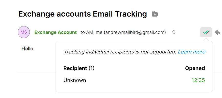 mailbird track emails sent