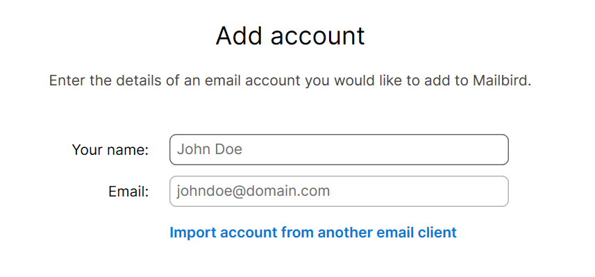 mailbird adding account