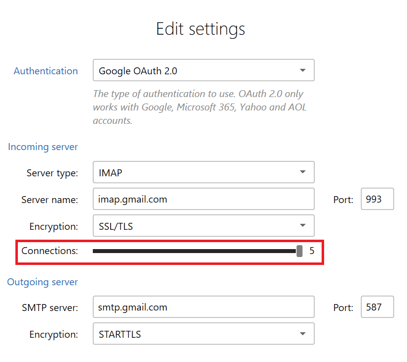 mailbird imap settings