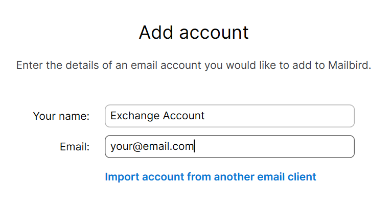 mailbird exchange setup