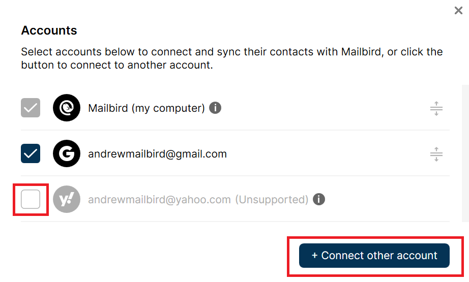 add a contact in mailbird