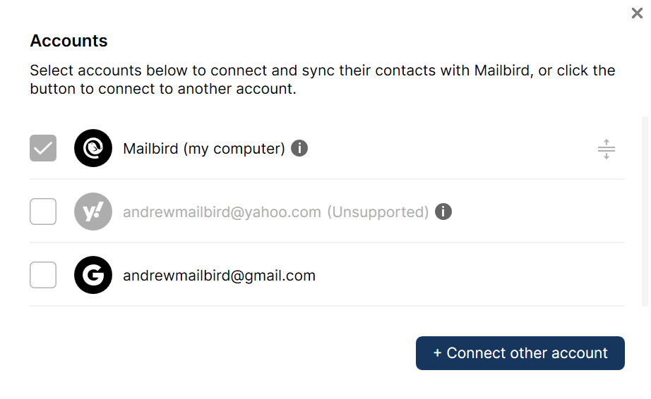 how to add an account to mailbird