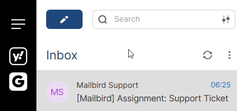 mailbird moving email from one account to another