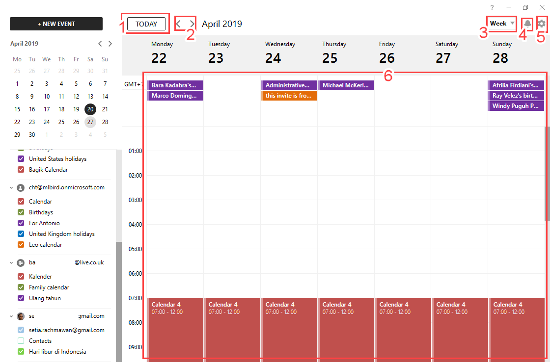 mailbird outlook calendar