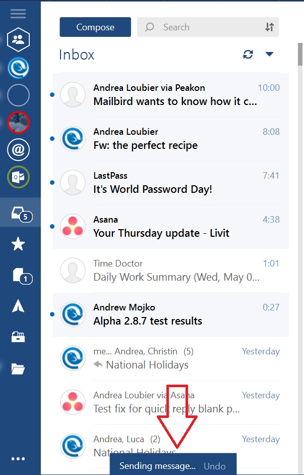 Undo send feature in Mailbird – Mailbird
