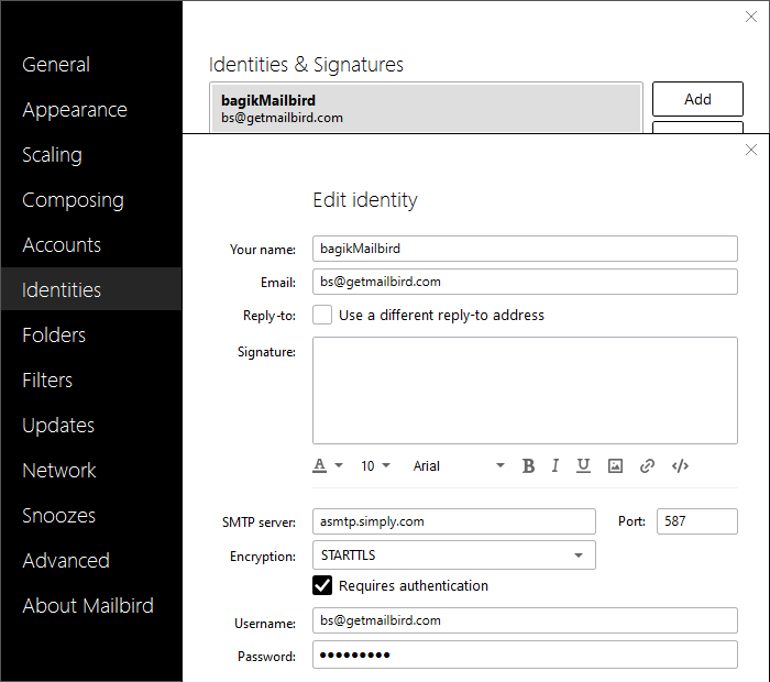 mailbird how to insert imag in signature