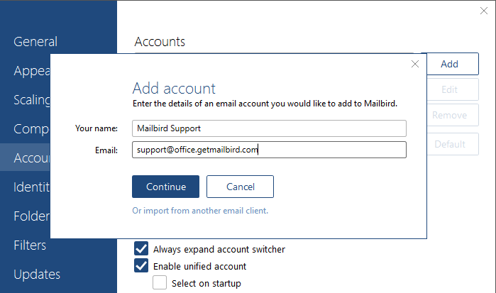 does mailbird support oauth