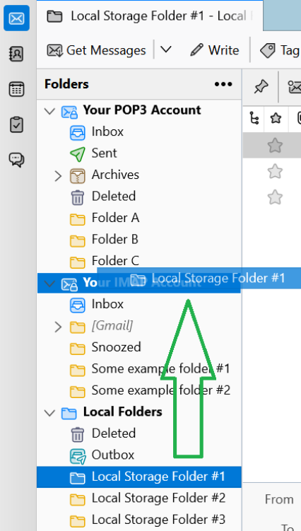 how to get folders in mailbird