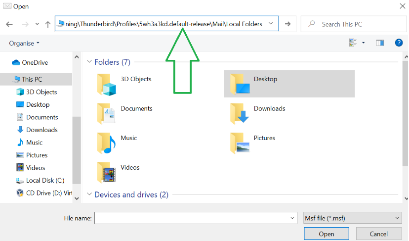 can you manage storage folders in mailbird