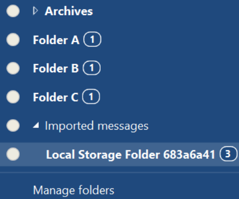 see folders in mailbird