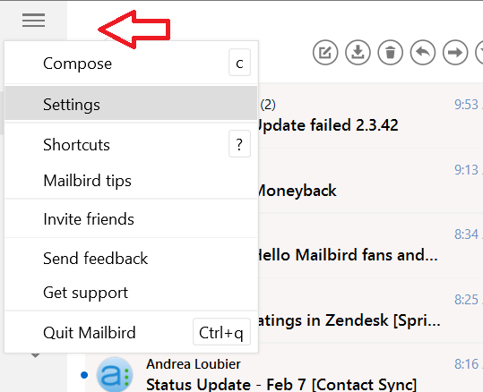 mailbird how to send to junk folder