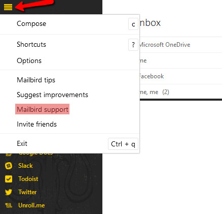 support mailbird
