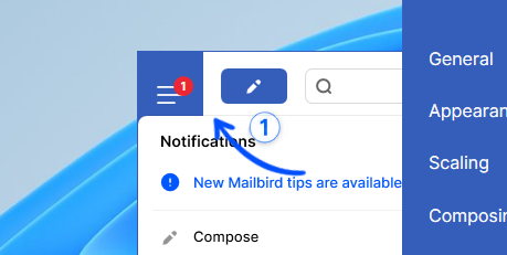 Click the menu icon
